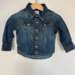 Polarn O. Pyret Demin Long Sleeve Shirt: Size 6-9M (74 cm)